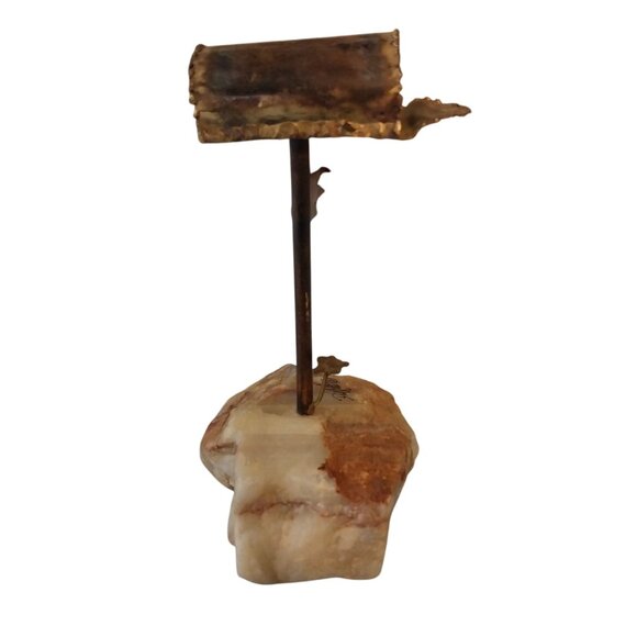 Demott Mailbox Sculpture Metal Mid Century Modern Brutalist Vintage Art Signed - Picture 2 of 9